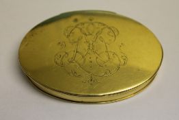 A rare mid eighteenth century gold oval snuff box, tested as 22ct, 81.3g. CONDITION REPORT: From