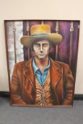 Eric Scott : Sundance Kid, acrylic on board, signed, dated 1969, 120 cm x 90 cm, framed.