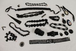 A collection of Victorian Jet and other similar jewellery.