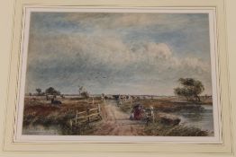 David Cox : A family in an open landscap