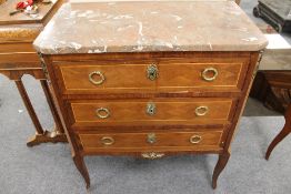 An early twentieth century inlaid walnut