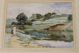 Robert Jobling :  Figures  by a river in