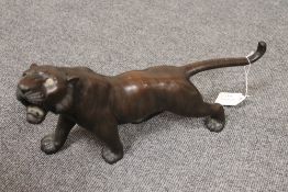 A Japanese bronze figure of a tiger, hei