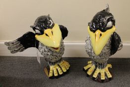 Two Lorna Bailey figures - Jim the jackdaw and Ray the rook.