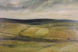K Hilldrew : Open Moorland, oil on board