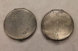 Two silver compacts, Birmingham 1937 & Chester 1956. (2) CONDITION REPORT: Good condition.
