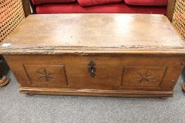 An early oak box, with 94cm.