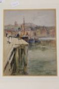 Robert Jobling : Whitby, watercolour, signed, 30 cm x 23 cm, framed.