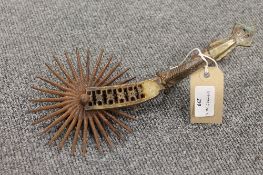 A late nineteenth century boot spur. CONDITION REPORT: Genuine age with corrosions, an interesting