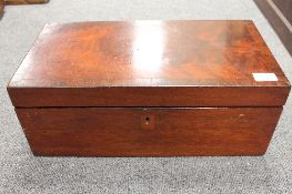 A nineteenth century mahogany writing box, width 45.5 cm. CONDITION REPORT: Mostly good time aged