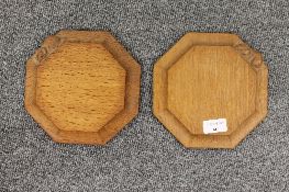 A pair of Robert Thompson of Kilburn (Mouseman), cheese boards (2)  CONDITION REPORT: Good