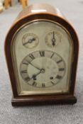 An Edwardian inlaid mahogany bracket clock, height 33 cm. CONDITION REPORT: Good condition.