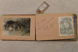 An autograph album with signatures including Danny Kaye, Peggy Ryan,  Stewart MacPherson,