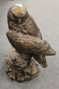 A bronze sculpture modelled as an eagle on rocky plinth, height 58 cm. CONDITION REPORT: Good