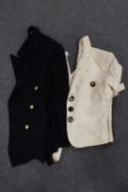 A Saint Laurent two piece cream cotton suit, size 36,