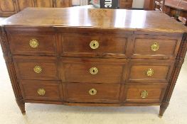 A nineteenth century mahogany commode, width 139cm.