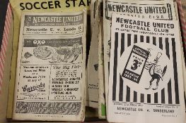 A collection of Newcastle United football programmes, mostly dating from 1950's, together with other