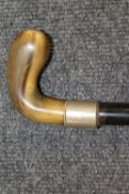 A nineteenth century horn mounted sabbath stick. CONDITION REPORT: Good condition.