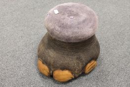 A late Victorian elephant foot storage stool, height 34 cm. CONDITION REPORT: Mostly good condition,