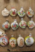 A collection of twelve Chinese enamel scent bottles. (12) CONDITION REPORT: Good condition, most