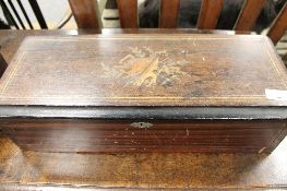 A Vicotorian inlaid rosewood music box, width 50.5 cm. CONDITION REPORT: Good working condition, the