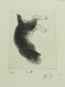 Twentieth Century School : Taro III (cat study), etching with aquatint,