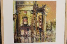 Peter Collins : Theatre Royal, Newcastle upon Tyne, pastel on, board, signed, 38cm x 38cm, framed.