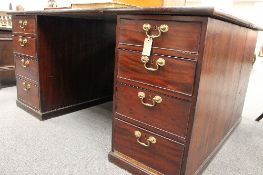 A Victorian mahogany partner's desk, with 66cm.