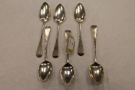 A matched set of six nineteenth century silver table spoons, 12 oz. (6) CONDITION REPORT: Good