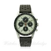 A RARE GENTLEMAN'S STAINLESS STEEL UNIVERSAL GENEVE TRI COMPAX MOON PHASE TRIPLE CALENDAR