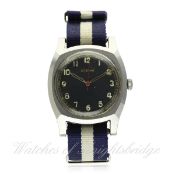 A GENTLEMAN'S STAINLESS STEEL ETERNA PILOTS WATCH CIRCA 1940s WITH AVIATORS COMPASS D: Black dial