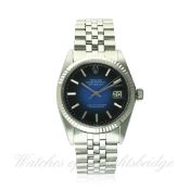 A GENTLEMAN'S STEEL & WHITE GOLD ROLEX OYSTER PERPETUAL DATEJUST WRIST WATCH CIRCA 1969, REF. 1601