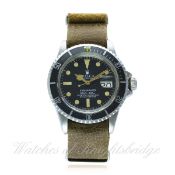 A GENTLEMAN'S STAINLESS STEEL ROLEX OYSTER PERPETUAL DATE SUBMARINER WRIST WATCH CIRCA 1979, REF.