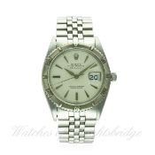 A RARE GENTLEMAN'S STAINLESS STEEL ROLEX OYSTER PERPETUAL DATEJUST 