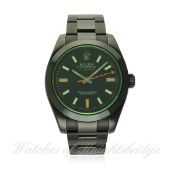 A GENTLEMAN'S CUSTOMISED BLACK COATED STAINLESS STEEL ROLEX OYSTER PERPETUAL 