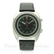 A GENTLEMAN'S LARGE SIZE STAINLESS STEEL OMEGA SEAMASTER CHRONOSTOP WRIST WATCH CIRCA 1969, REF.