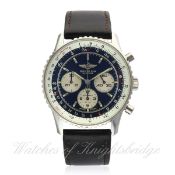 A RARE GENTLEMAN'S PLATINUM BREITLING PLATINE NAVITIMER 92 CHRONOGRAPH WRIST WATCH CIRCA 1992,