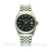 A GENTLEMAN'S STEEL & WHITE GOLD ROLEX OYSTER PERPETUAL DATEJUST WRIST WATCH CIRCA 1967, REF. 1601