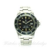 A GENTLEMAN'S STAINLESS STEEL ROLEX OYSTER PERPETUAL DATE SUBMARINER BRACELET WATCH CIRCA 1974, REF.
