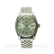 A RARE GENTLEMAN'S STAINLESS STEEL ROLEX OYSTER PERPETUAL DATEJUST BRACELET WATCH CIRCA 1971, REF.
