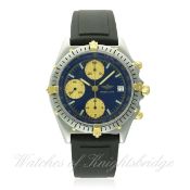 A GENTLEMAN'S STEEL & GOLD BREITLING CHRONOMAT CHRONOGRAPH WRIST WATCH CIRCA 1990s, REF. 81950A D: