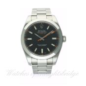 A GENTLEMAN'S STAINLESS STEEL ROLEX OYSTER PERPETUAL MILGAUSS BRACELET WATCH CIRCA 2009, REF. 116400