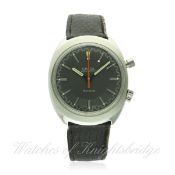 A GENTLEMAN'S STAINLESS STEEL OMEGA GENEVE CHRONOSTOP WRIST WATCH DATED 1968, REF. 145.009 WITH