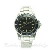 A RARE GENTLEMAN'S STAINLESS STEEL ROLEX OYSTER PERPETUAL SUBMARINER BRACELET WATCH CIRCA 1965,