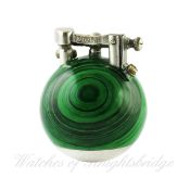 A RARE GENTLEMAN'S DUNHILL UNIQUE FRENCH MALACHITE LACQUERED 