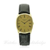 A GENTLEMAN'S 18K SOLID GOLD PATEK PHILIPPE ELLIPSE WRIST WATCH CIRCA 1970s, REF. 3846 RETAILED BY