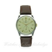 A RARE GENTLEMAN'S STAINLESS STEEL VACHERON & CONSTANTIN WRIST WATCH CIRCA 1940s, REF 4073 19
D: