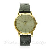 A GENTLEMAN'S 18K SOLID GOLD VACHERON & CONSTANTIN WRIST WATCH CIRCA 1960s
D: Silver dial with