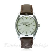 A RARE GENTLEMAN'S LARGE SIZE STAINLESS STEEL ROLEX OYSTER PERPETUAL AIR KING SUPER PRECISION