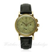 A RARE GENTLEMAN'S 18K SOLID PINK GOLD OMEGA CHRONOGRAPH WRIST WATCH CIRCA 1950, REF. 11084508
D: